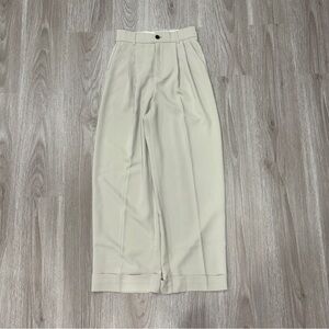 Beige Wide-Leg Dress Pants —
Women's Small